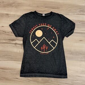 Graphic Tee - Black with Tan and Red Design